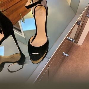 Botkier Black Peep-Toe Heels